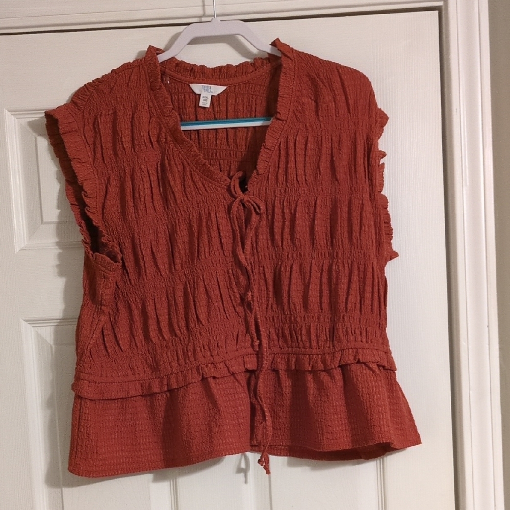 Time and Tru Women's Terracotta Sleeveless Blouse